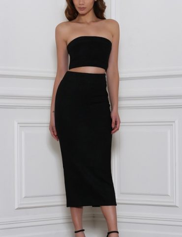 Rhythm Suede Skirt - Black