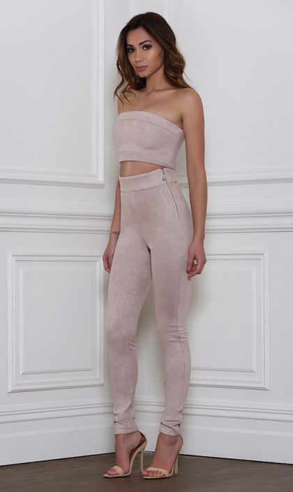 RUNAWAY Rhythm Suede Pants - Dusty Pink - Image 3