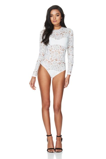 NOOKIE Empress Lace Bodysuit - White