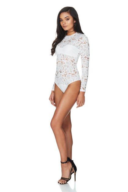 NOOKIE Empress Lace Bodysuit - White - Image 2