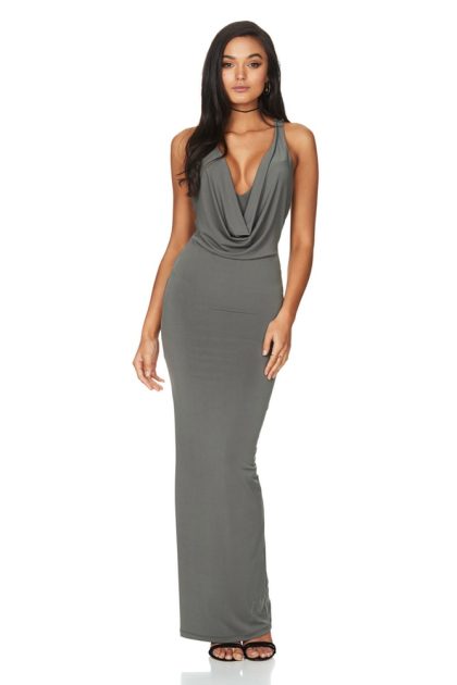 NOOKIE Jewels Drape Gown - Olive