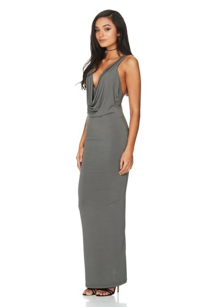 NOOKIE Jewels Drape Gown - Olive - Image 2