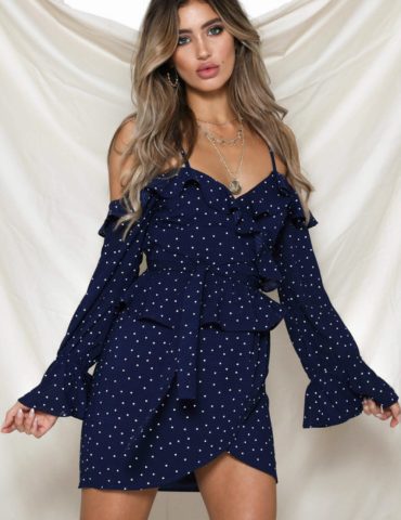 Oui Oui Wrap Dress - Navy