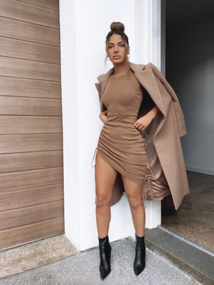 LIONESS Military Minds Mini Dress - Camel - Image 2