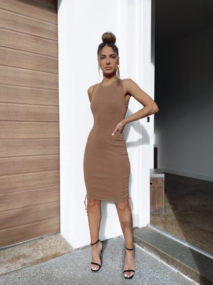 LIONESS Military Minds Mini Dress - Camel - Image 3