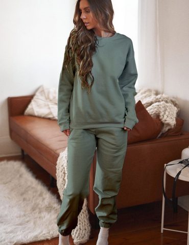 SNDYS Luxe Fleece Crew - Khaki