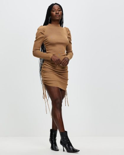 IVORY & CHAIN Mia Knit Dress - Bronze - Image 6