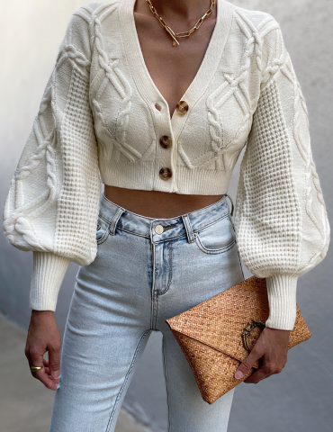 RUNAWAY Sadie Cardigan - Ivory