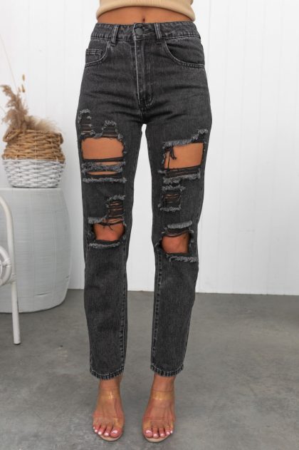 COUNTRY DENIM Say My Name Boyfriend Jeans - Black - Image 4