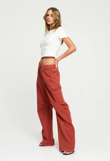 LIONESS Miami Vice Pant - Red - Image 7