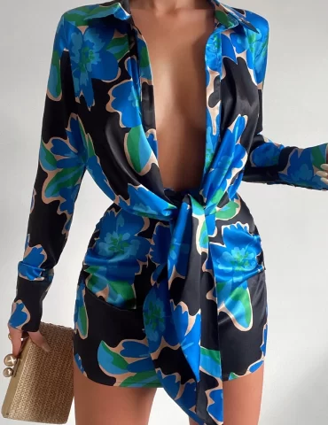 Ruby Angel Dress - Blue Floral