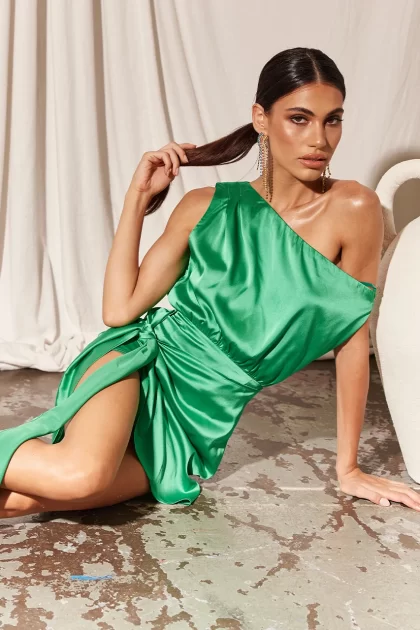 RUNAWAY Charisma Mini Dress - Emerald - Image 7
