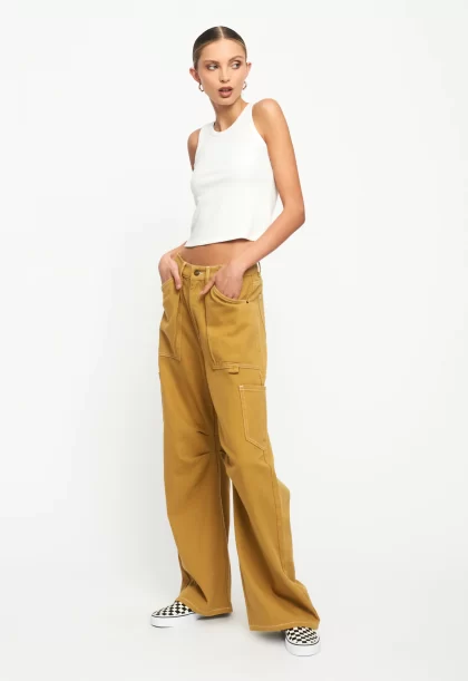 LIONESS Miami Vice Pant - Mustard - Image 4