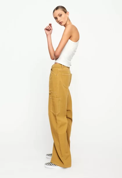 LIONESS Miami Vice Pant - Mustard - Image 5