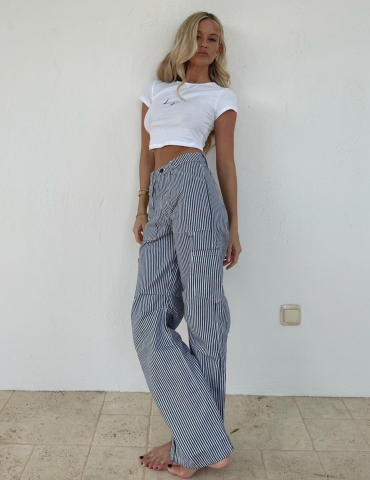 LIONESS Miami Vice Pant - Navy Pinstripe