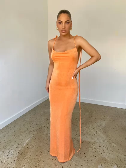 MELANI Cristina Gown - Orange (HIRE) - Image 4