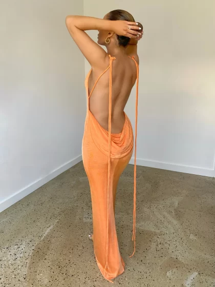 MELANI Cristina Gown - Orange (HIRE) - Image 6