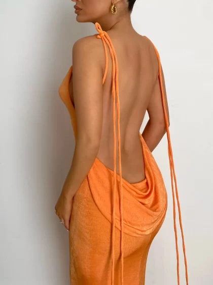 MELANI Cristina Gown - Orange (HIRE) - Image 8