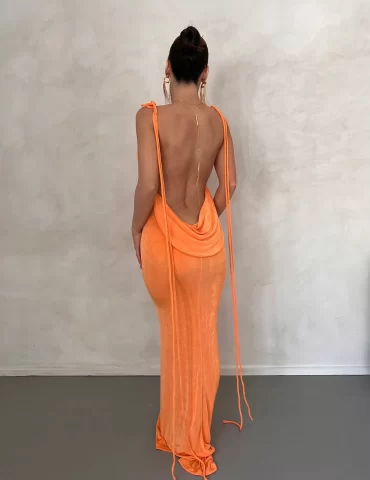 MELANI Cristina Gown - Orange (HIRE)