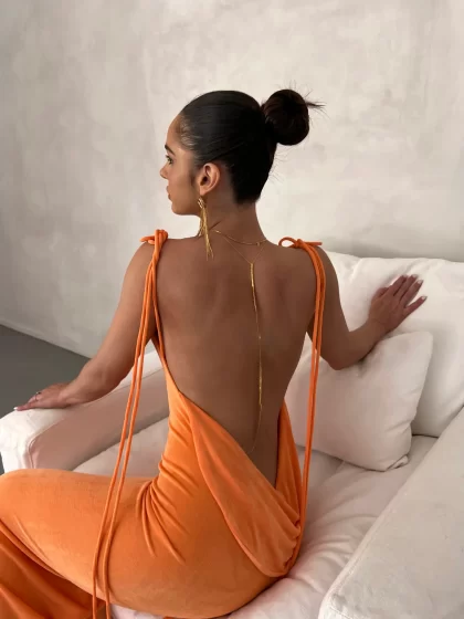 MELANI Cristina Gown - Orange (HIRE) - Image 3