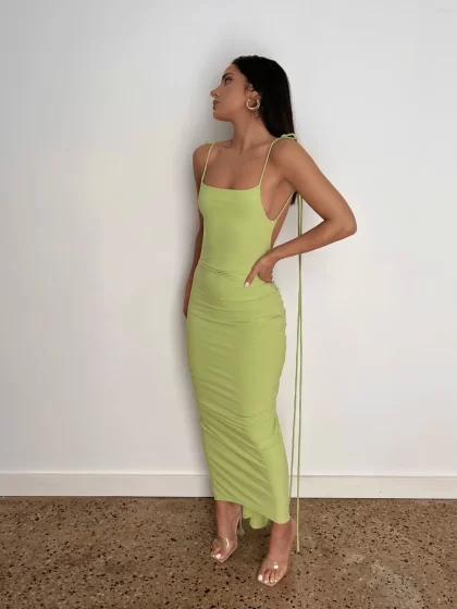 MELANI Azari Dress - Lime Green (HIRE) - Image 3