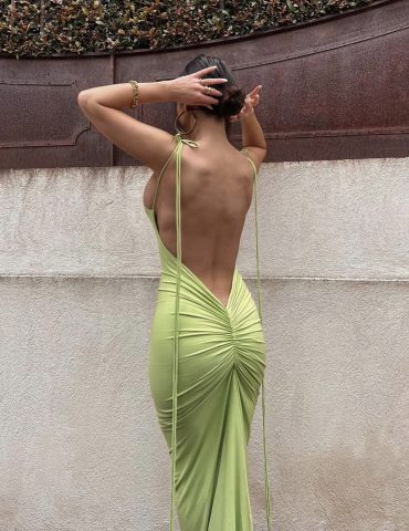 MELANI Azari Dress - Lime Green