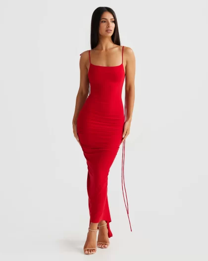 MELANI Azari Dress - Red - Image 4
