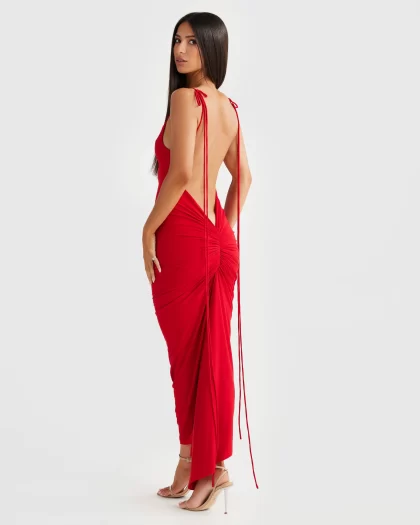 MELANI Azari Dress - Red - Image 3