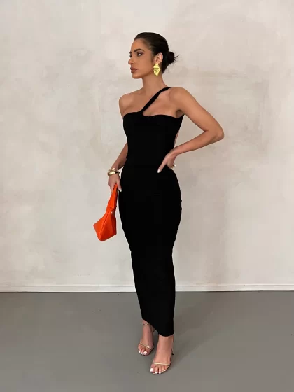 MELANI Melina Dress - Black (HIRE)