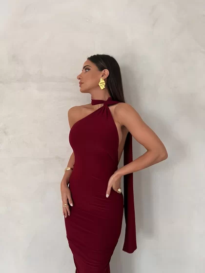 MELANI Leoni Dress - Wine (HIRE) - Image 3