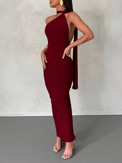 MELANI Leoni Dress - Wine (HIRE) - Image 4