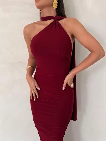 MELANI Leoni Dress - Wine (HIRE) - Image 7