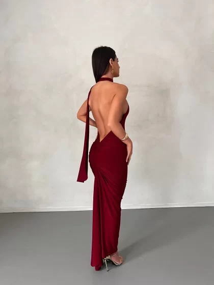 MELANI Leoni Dress - Wine (HIRE) - Image 6