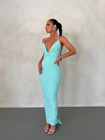 MELANI Veronica Dress - Aqua (HIRE) - Image 2
