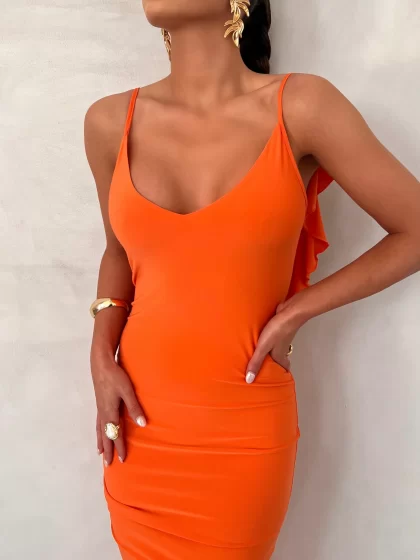 MELANI Bella Dress - Orange - Image 4