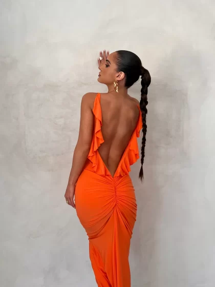 MELANI Bella Dress - Orange - Image 3