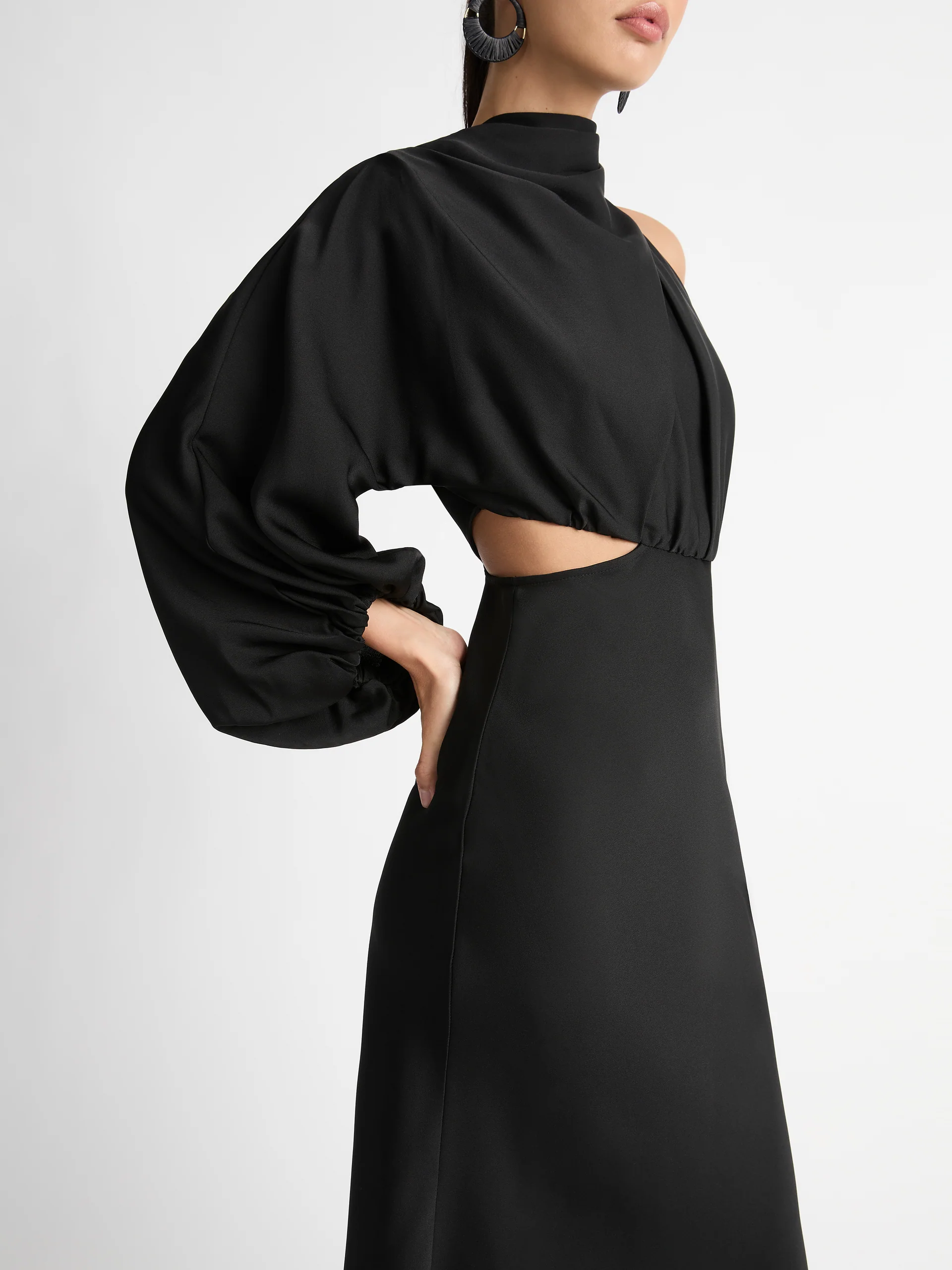 OLIVIA GOWN - BLACK SHEER SILK – Sisters The Label