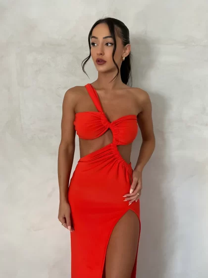 MELANI Eve Gown - Tangerine (HIRE) - Image 3