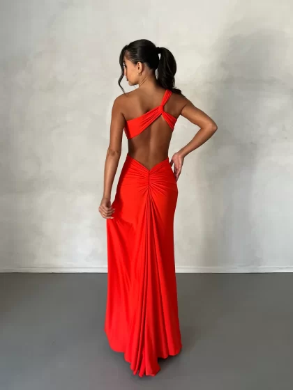 MELANI Eve Gown - Tangerine (HIRE) - Image 2