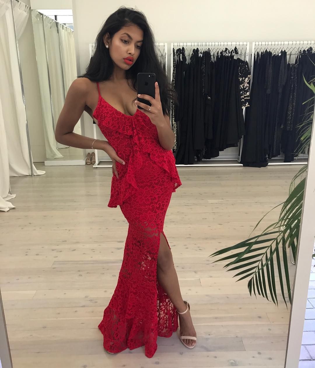 Nookie red discount lace dress