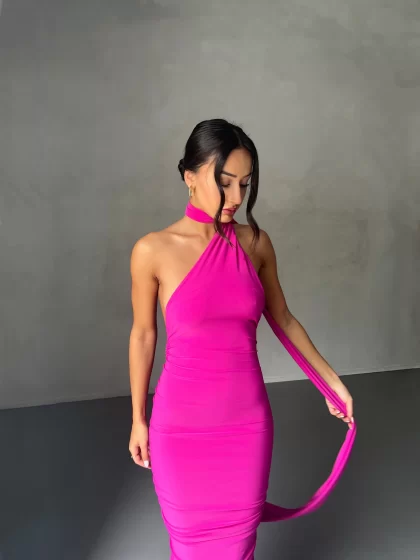 MELANI Constantina Gown - Berry (HIRE) - Image 10