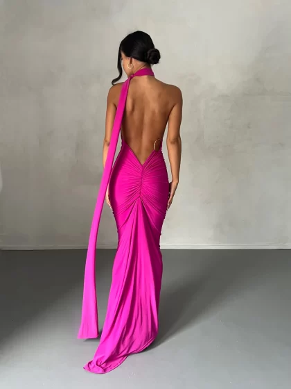 MELANI Constantina Gown - Berry (HIRE) - Image 8