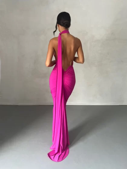 MELANI Constantina Gown - Berry (HIRE) - Image 12