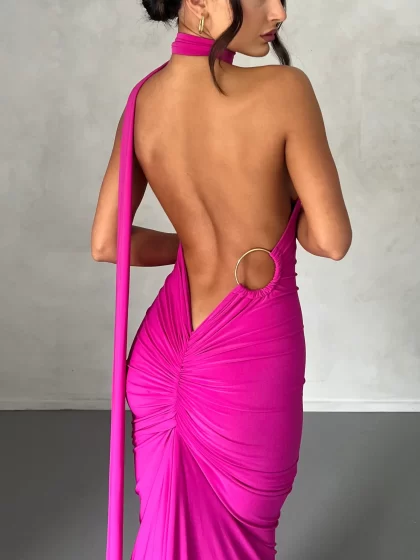 MELANI Constantina Gown - Berry (HIRE) - Image 9