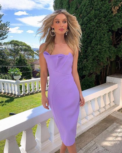 SHEIKE Origami Dress - Lilac (HIRE)