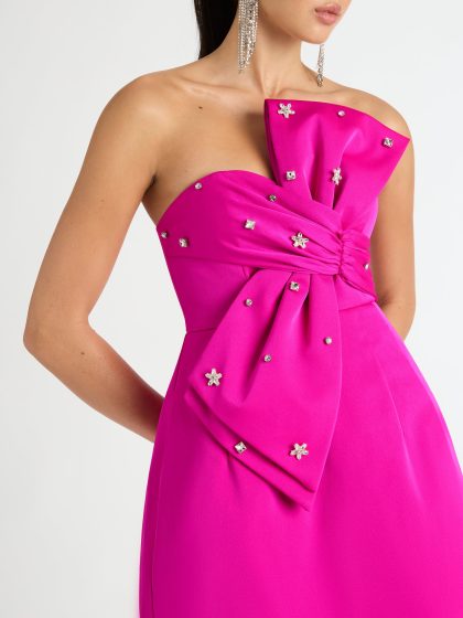 SHEIKE Audrina Bow Dress - Magenta (HIRE) - Image 9