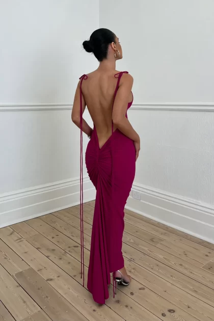 MELANI Azari Dress - Deep Berry - Image 2