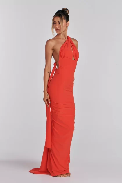MELANI Izabella Multi Way Gown - Tangerine (HIRE) - Image 13