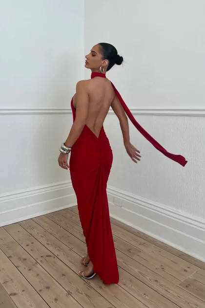 MELANI Leoni Dress - Red - Image 3