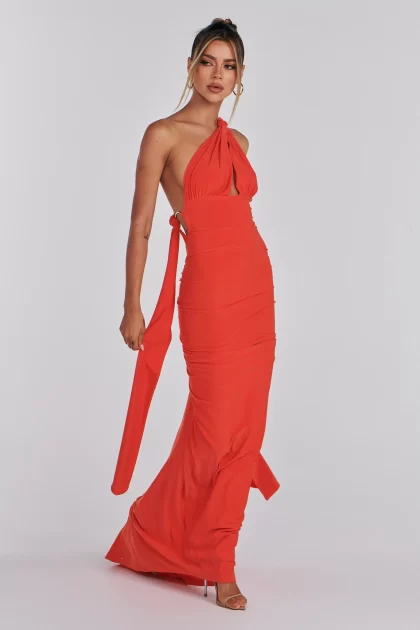 MELANI Izabella Multi Way Gown - Tangerine (HIRE) - Image 14